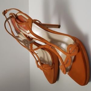 DIOR Orange Suede Heels
